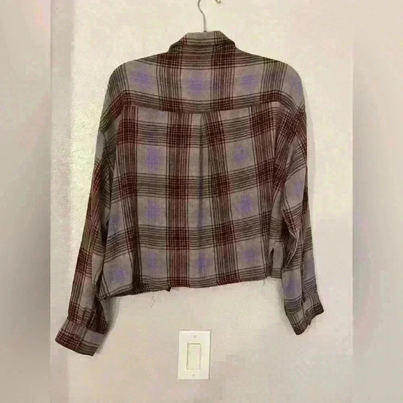 Forever 21 flannel top cropped - Picture 6 of 7